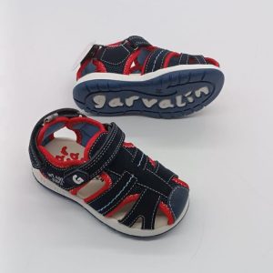 Sandalias cangrejeras garvalín color azul marino y rojo